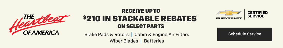 Receive up to $210 in stackable rebates* on select parts